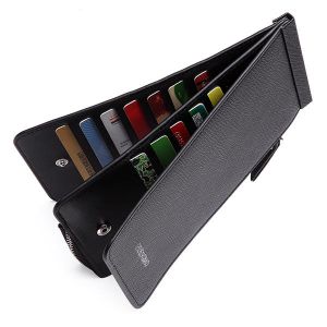 MEN - מוצרים לגבר ארנקים לגבר 6.6 inches 26 Credit Card Men Business Pu Long Wallet Card Holder Coins Bag