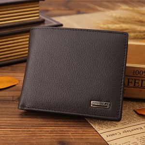 MEN - מוצרים לגבר ארנקים לגבר Men Genuine Leather Vintage Business Short Wallet Card Holder