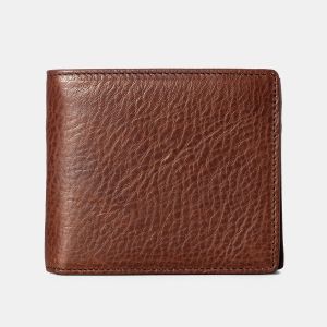 MEN - מוצרים לגבר ארנקים לגבר Men Genuine Leather Vintage Clamshell 2 Different Design Wallet