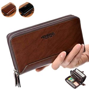 MEN - מוצרים לגבר ארנקים לגבר PU Clucth Wallets Handy Bags Phone Card Holder Wallet for Men