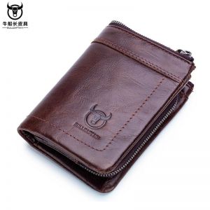 MEN - מוצרים לגבר ארנקים לגבר Men Genuine Leather Bullcaptain Casual Functional Wallet