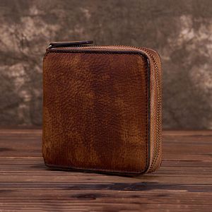 MEN - מוצרים לגבר ארנקים לגבר Men Women Genuine Leather Vintage Personalized Wallet Hand-painted Card Holder