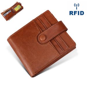 MEN - מוצרים לגבר ארנקים לגבר RFID Antimagnetic Genuine Leather 12 Card Slots Wallet Card Holder For Men