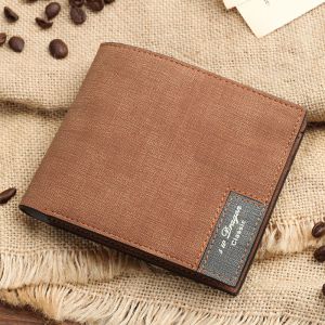 MEN - מוצרים לגבר ארנקים לגבר Men's PU Soft Wallet Bifold Minimalist Money Clip Card Case