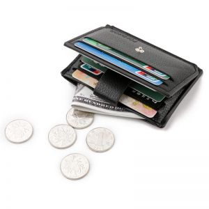 MEN - מוצרים לגבר ארנקים לגבר Men Faux Leather Mini Hasp Card Holder Zipper Wallet