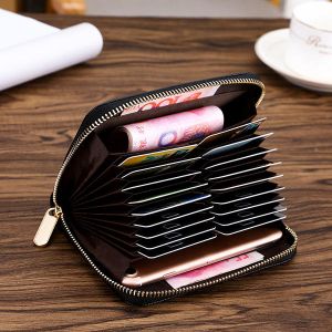 MEN - מוצרים לגבר ארנקים לגבר 18 Card Slots Men's Zipper Short Wallet Card Holder with RFID Blocking Technology