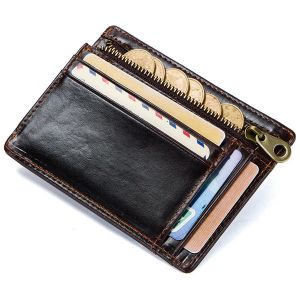 MEN - מוצרים לגבר ארנקים לגבר Men RFID Genuine Leather Vintage Cowhide Wallet Card Holder
