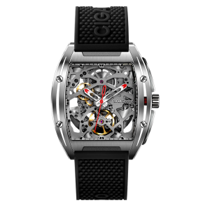 MEN - מוצרים לגבר שעונים לגבר Original CIGA Design Z Series Full Hollow Design Transparent Back Side Soft Silicone Leather Strap Mechanical Watch from Xiaomi Ec