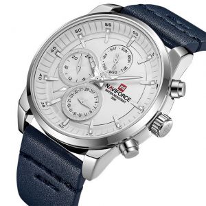 MEN - מוצרים לגבר שעונים לגבר NAVIFORCE 9148 Waterproof 24 hour Date Display Quartz Watch Business Leather Strap Men Watch