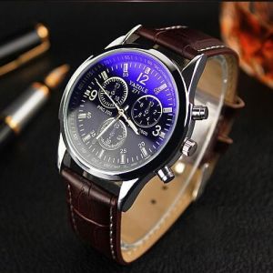 MEN - מוצרים לגבר שעונים לגבר YAZOLE 271 Men Watch Fashion Style Leather Strap Quartz Wrist Watch