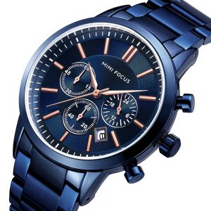 MEN - מוצרים לגבר שעונים לגבר MINI FOCUS MF0188G Business Style Calendar Stainless Steel Men Wrist Watch Quartz Watch 