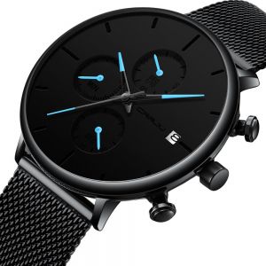 MEN - מוצרים לגבר שעונים לגבר CRRJU 2268 Men Full Mesh Steel Band Fashion Needle Dial Design Calendar Quartz Watch