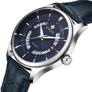 MEN - מוצרים לגבר שעונים לגבר WWOOR 8863 Business Style Leather Strap Men Wrist Watch Calendar Clock Quartz Watch