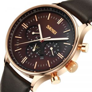 MEN - מוצרים לגבר שעונים לגבר SKMEI 9117 Business Style Waterproof Men Wrist Watch Leather Strap Quartz Watches