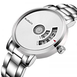 MEN - מוצרים לגבר שעונים לגבר Fashion Creative Dial Stainless Steel Band Men Women Quartz Watch