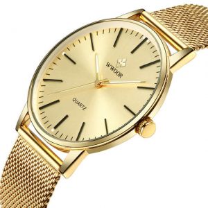 MEN - מוצרים לגבר שעונים לגבר WWOOR 8832 Casual Style Full Steel Men Wrist Watch Luminous Display Clock Quartz Watch