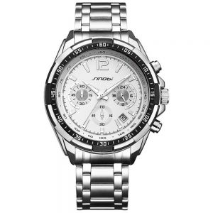 MEN - מוצרים לגבר שעונים לגבר SINOBI 9696 Waterproof Calendar Men Watch Full Steel Luminous Display Quartz Watch