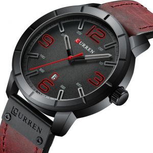 MEN - מוצרים לגבר שעונים לגבר CURREN 8327 Casual Style Date Display Men Wristwatch Leather Band Quartz Watch