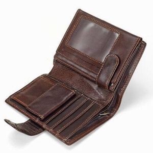 Men&#039;s Genuine Leather Wallet Coin Purse Card Case Mens Vintage Trifold Wallets