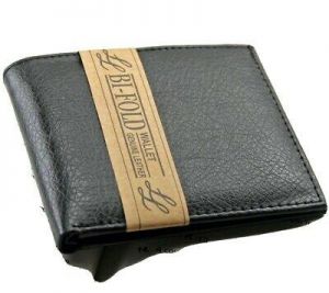 MEN - מוצרים לגבר ארנקים לגבר New Mens Bifold Genuine Leather Wallet Multi Credit Card ID License Slim Black