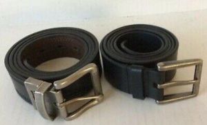 MEN - מוצרים לגבר חגורות לגבר Lot Of 2 Mens Leather Casual Belts 52” Buckle To Tip 1 Reversible 1 Black