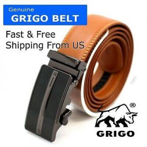 Fashion Genuine Leather Mens Automatic Ratchet Buckle Waist Strap Belts NEW!