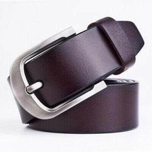 Classic Mens Leather Cowhide Belt Metal Pin Buckle Strap Waistband Waist Jewelry