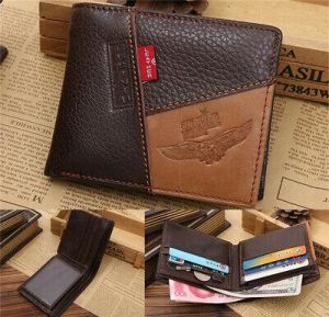 Mens Genuine Leather Bifold Wallet Credit Card Holder Slim Coin Purse Brown Bag