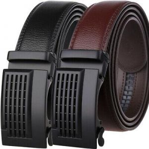 MEN - מוצרים לגבר חגורות לגבר Leisure Men&#039;s Cow Leather Belt Automatic Buckle Belt Ratchet Strap Gift Jeans