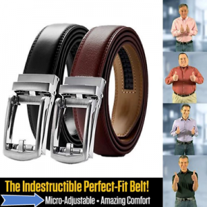 MEN - מוצרים לגבר חגורות לגבר Highly Durable Genuine Leather Ratchet Belt FREE SHIPPING