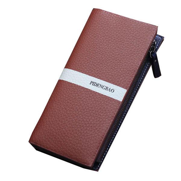MEN - מוצרים לגבר ארנקים לגבר Men Long PU Big Capacity Zipper Card Holder Portable Wallet
