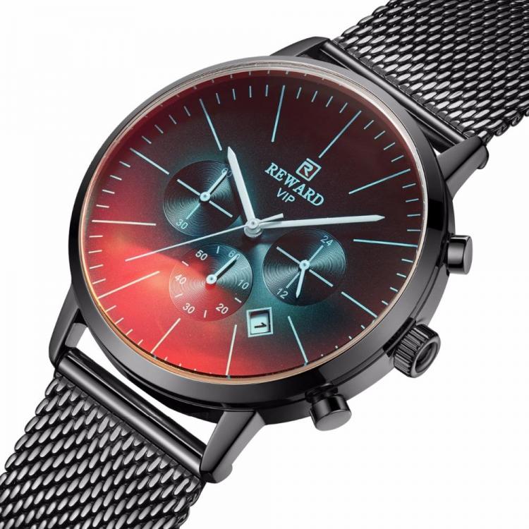 MEN - מוצרים לגבר שעונים לגבר Reward RD82004M Fashion Men Watch Light Luxury Waterproof Chronograph Stainless Steel Quartz Watch