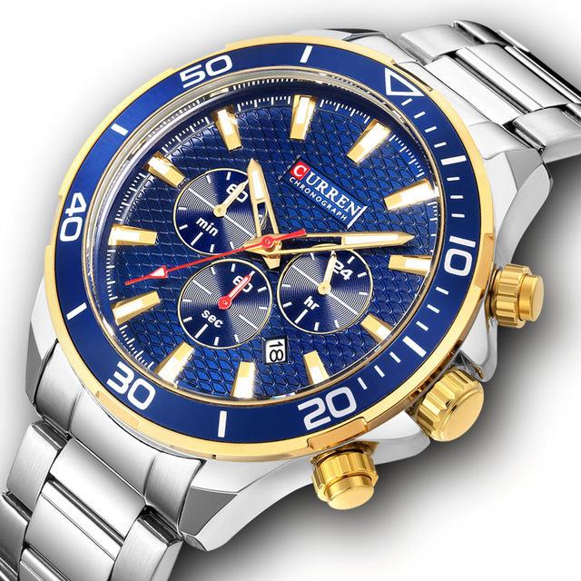 MEN - מוצרים לגבר שעונים לגבר CURREN 8309 Business Style Full Steel Men Wrist Watch Date Display Quartz Watch